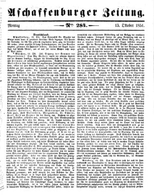 Aschaffenburger Zeitung Montag 13. Oktober 1851