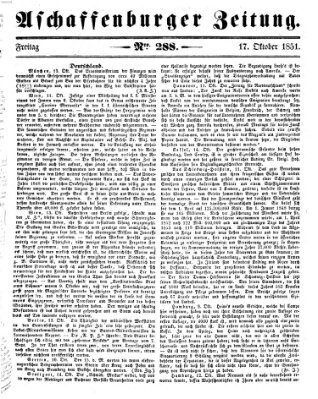 Aschaffenburger Zeitung Freitag 17. Oktober 1851