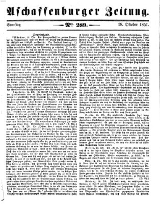 Aschaffenburger Zeitung Samstag 18. Oktober 1851