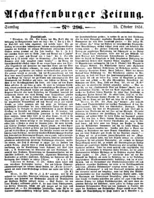 Aschaffenburger Zeitung Samstag 25. Oktober 1851