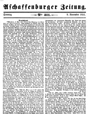 Aschaffenburger Zeitung Sonntag 9. November 1851