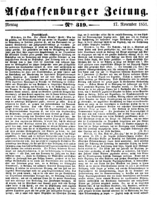 Aschaffenburger Zeitung Montag 17. November 1851