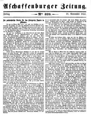 Aschaffenburger Zeitung Freitag 21. November 1851