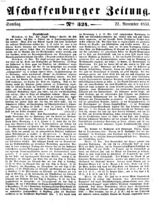 Aschaffenburger Zeitung Samstag 22. November 1851