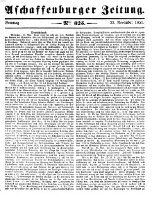 Aschaffenburger Zeitung Sonntag 23. November 1851