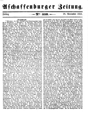 Aschaffenburger Zeitung Freitag 28. November 1851