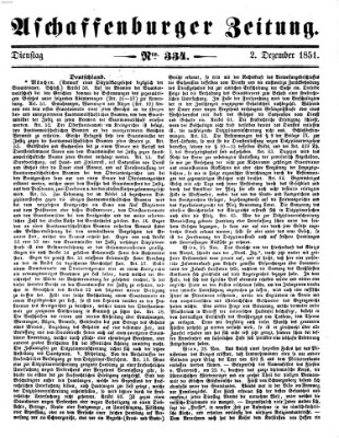 Aschaffenburger Zeitung Dienstag 2. Dezember 1851