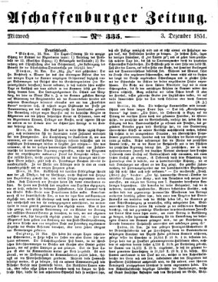 Aschaffenburger Zeitung Mittwoch 3. Dezember 1851