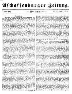 Aschaffenburger Zeitung Donnerstag 11. Dezember 1851