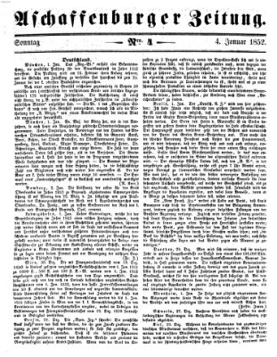 Aschaffenburger Zeitung Sonntag 4. Januar 1852