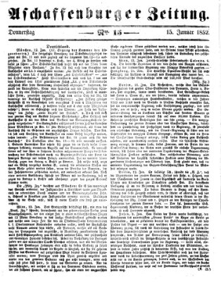 Aschaffenburger Zeitung Donnerstag 15. Januar 1852