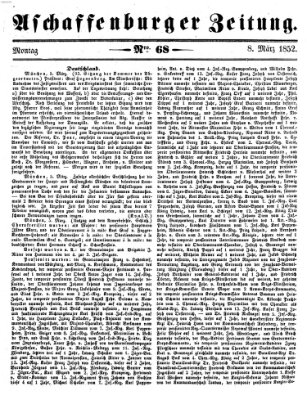 Aschaffenburger Zeitung Montag 8. März 1852