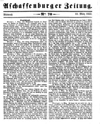 Aschaffenburger Zeitung Mittwoch 10. März 1852