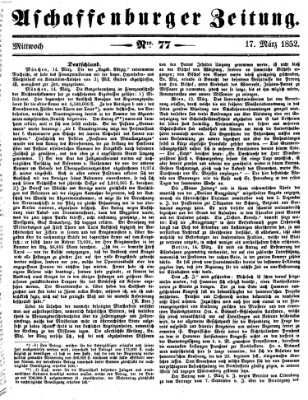 Aschaffenburger Zeitung Mittwoch 17. März 1852