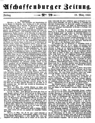 Aschaffenburger Zeitung Freitag 19. März 1852