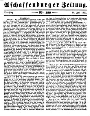 Aschaffenburger Zeitung Samstag 10. Juli 1852