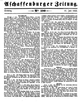 Aschaffenburger Zeitung Sonntag 11. Juli 1852