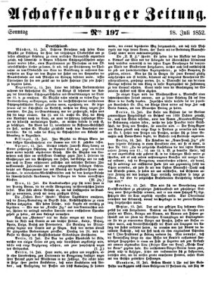 Aschaffenburger Zeitung Sonntag 18. Juli 1852