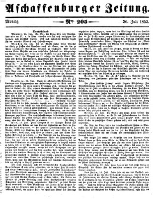 Aschaffenburger Zeitung Montag 26. Juli 1852