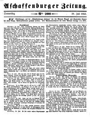 Aschaffenburger Zeitung Donnerstag 29. Juli 1852