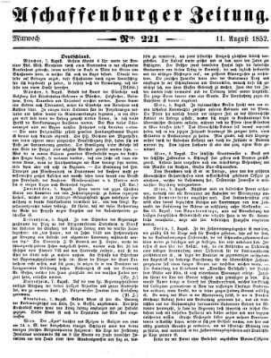 Aschaffenburger Zeitung Mittwoch 11. August 1852