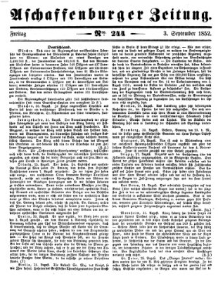 Aschaffenburger Zeitung Freitag 3. September 1852