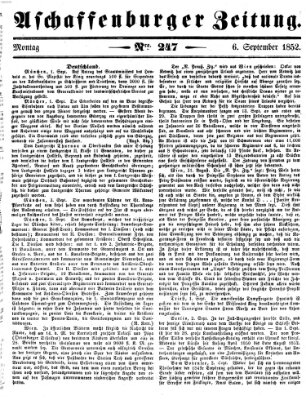 Aschaffenburger Zeitung Montag 6. September 1852