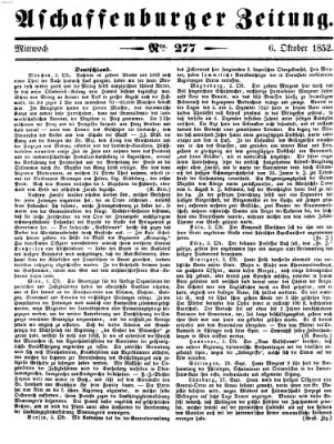 Aschaffenburger Zeitung Mittwoch 6. Oktober 1852