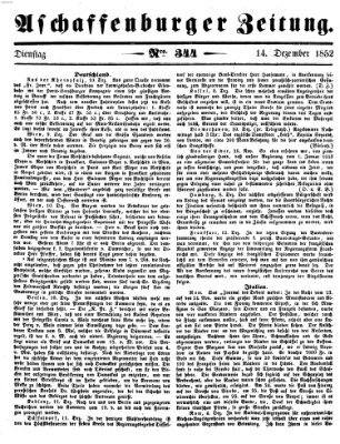 Aschaffenburger Zeitung Dienstag 14. Dezember 1852