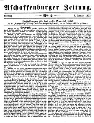 Aschaffenburger Zeitung Montag 3. Januar 1853