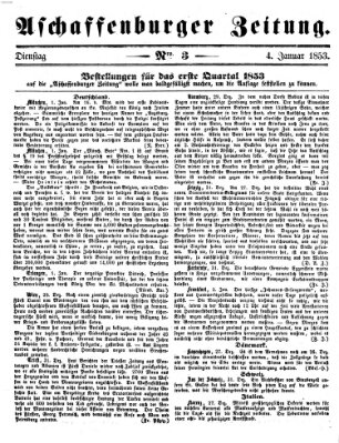 Aschaffenburger Zeitung Dienstag 4. Januar 1853