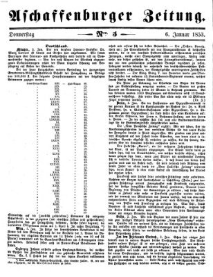 Aschaffenburger Zeitung Donnerstag 6. Januar 1853