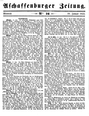 Aschaffenburger Zeitung Mittwoch 19. Januar 1853