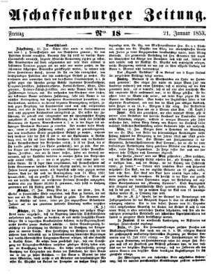 Aschaffenburger Zeitung Freitag 21. Januar 1853