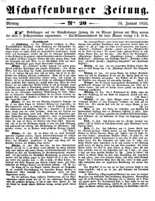 Aschaffenburger Zeitung Montag 24. Januar 1853