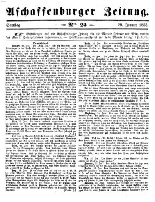 Aschaffenburger Zeitung Samstag 29. Januar 1853