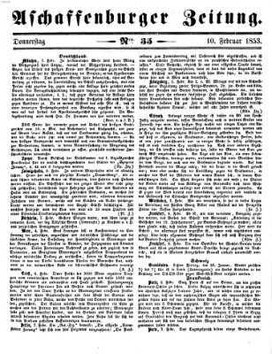 Aschaffenburger Zeitung Donnerstag 10. Februar 1853