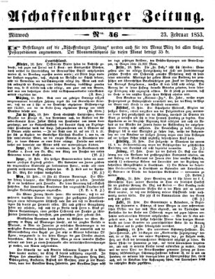 Aschaffenburger Zeitung Mittwoch 23. Februar 1853