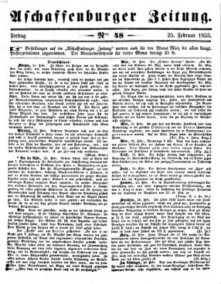 Aschaffenburger Zeitung Freitag 25. Februar 1853