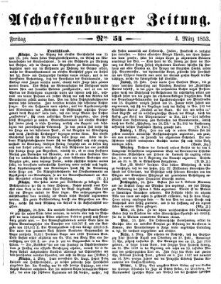 Aschaffenburger Zeitung Freitag 4. März 1853