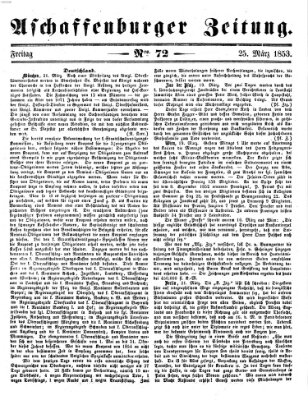 Aschaffenburger Zeitung Freitag 25. März 1853