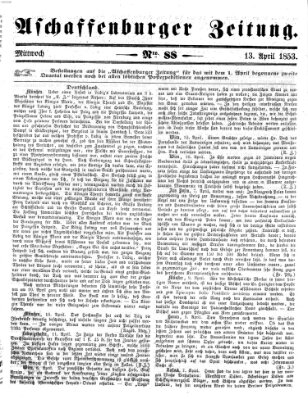 Aschaffenburger Zeitung Mittwoch 13. April 1853