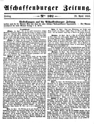 Aschaffenburger Zeitung Freitag 29. April 1853