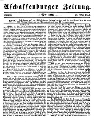 Aschaffenburger Zeitung Samstag 28. Mai 1853