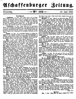 Aschaffenburger Zeitung Donnerstag 16. Juni 1853