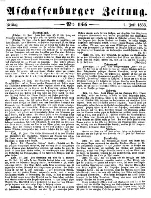 Aschaffenburger Zeitung Freitag 1. Juli 1853