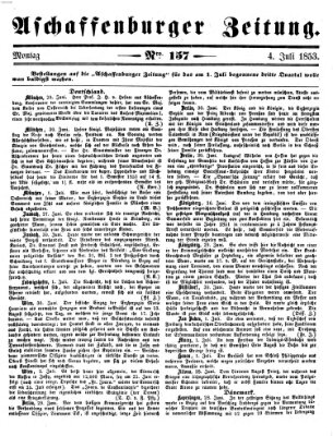 Aschaffenburger Zeitung Montag 4. Juli 1853