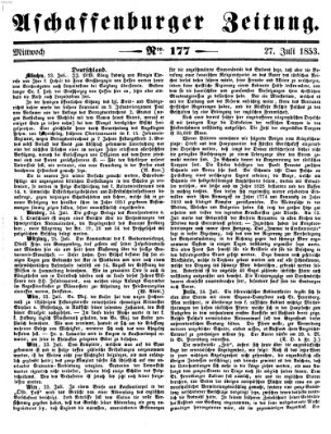 Aschaffenburger Zeitung Mittwoch 27. Juli 1853