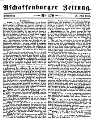 Aschaffenburger Zeitung Donnerstag 28. Juli 1853