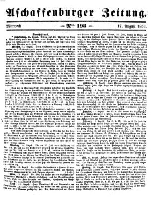 Aschaffenburger Zeitung Mittwoch 17. August 1853